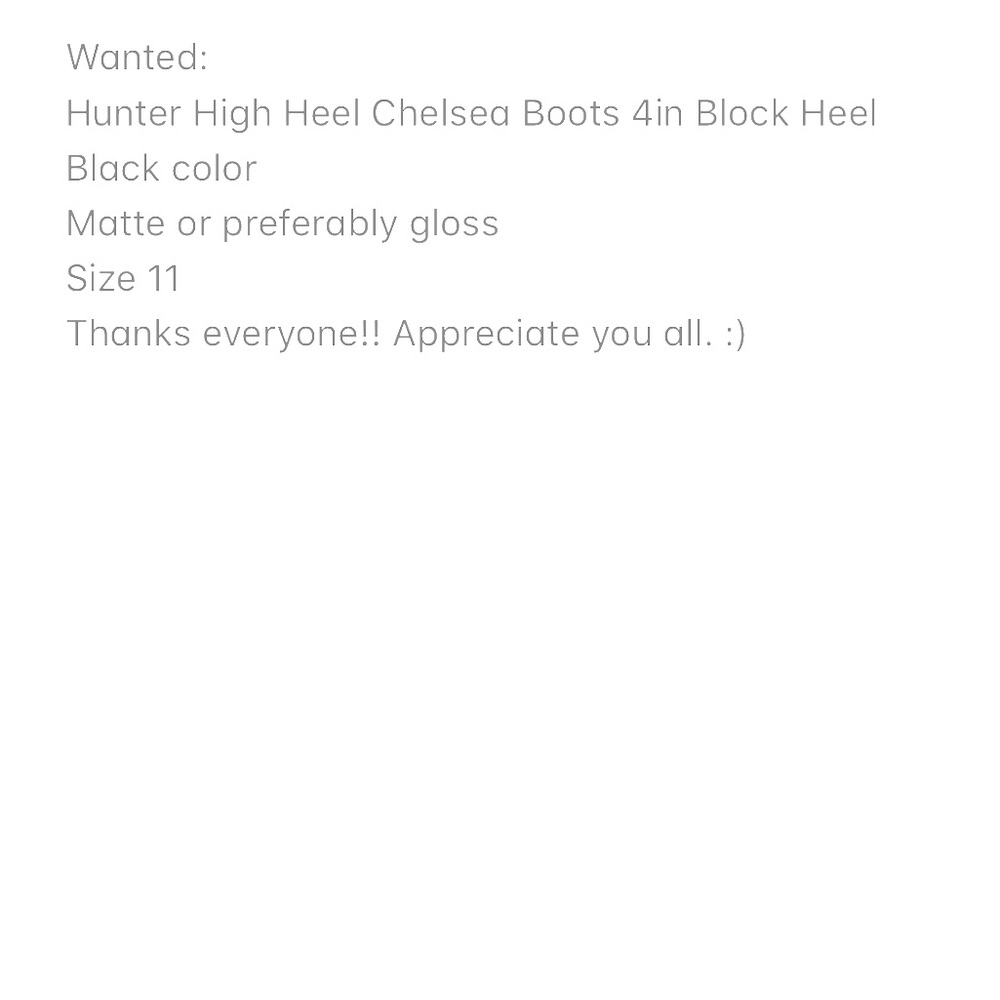 Hunter Chelsea 4in Block Heel WANTED